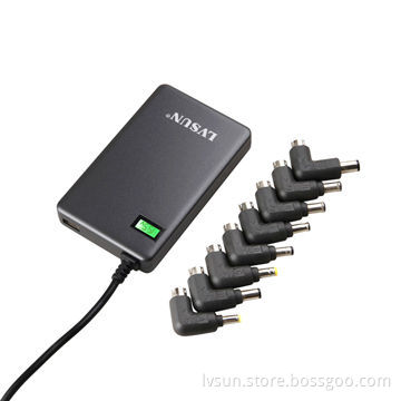 Ultra-slim Universal Notebook Power Adapter with LCD Display, 2.1A Maximum USB Output, Charging Pad